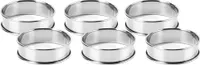 CANDeal 6 Stück 10CM Tortenring Backringe Kuchenring Crumpets Ringe Rund Edelstahl Silber für Kochen und Backen