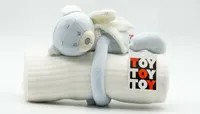 ToyToyToy Babydecke Plüschbär hellblau