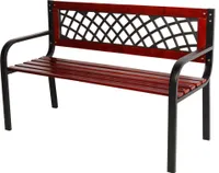 Linder Exclusiv Gartenbank 2-Sitzer Sitzbank aus Holz-Metall Parkbank bis 150Kg mit Rückenlehnen Gartenmöbel Holzbank MC4412 118x52x74 cm