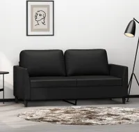 2-Sitzer-Sofa Schwarz 140 cm Kunstleder 359333