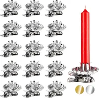 BRUBAKER 20er Pack Baumkerzenhalter für Weihnachtsbaum - Vintage Kerzenhalter Silber - Traditionelle Kerzenzwicker mit Clip