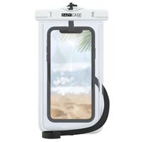 EAZY CASE wasserdichte Handytasche für Alle Smartphones bis 6 Zoll, schützt vor Staub, Sand, Wasser,Schutzhülle mit Umhängeband, IPX8 , Weiß
