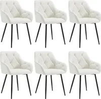 WOLTU 6 x Esszimmerstuhl, ergonomischer Sessel, aus Samt, Metallbeine, Creme WOLTU 6 x Esszimmerstuhl, ergonomischer Sessel, aus Samt, Metallbeine, Creme