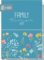 Family-Timer 2025 / 12 Monate / Happy Flower / Häfft-Verlag