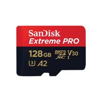 SanDisk Extreme PRO microSDXC 128GB + SD Adapter 200MB/s and 90MB/s  A2 C10 V30 UHS-I U3