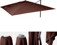Náhradní potah pro světelný slunečník HWC-A96, náhradní potah pro slunečník, 3x3m (Ø4,24m) polyester 2,7kg  hnědý