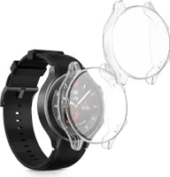 kwmobile 2x Schutzhülle kompatibel mit OnePlus Watch 2 / OPPO Watch X Hülle - Fullbody Cover Set aus Silikon - Transparent