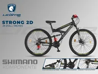 Licorne Bike Strong 2D Premium Mountainbike Shimano,Farbe:Schwarz/Lime;Zoll:29.00