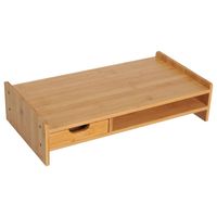Rootz Monitorständer – Bildschirmständer – Schreibtisch-Organizer – Schubladen – Büro – Wohnzimmer – Natur – L49 x B25,5 x H11,5 cm