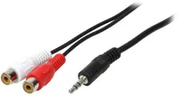 Stereo Audio Anschlusskabel, 3,5mm Klinkenstecker zu 2x RCA (Chinch) Buchse, 0.2m, LogiLink®, [CA1047]