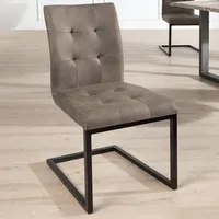 Design Freischwinger Stuhl OXFORD antik taupe Eisengestell