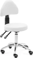 stolička na kolieskach physa s operadlom - 48 - 55 cm - 150 kg - biela