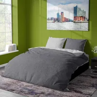 Traumschlaf Melange Biber Bettwäsche Kissenbezug einzeln 40x80 cm anthrazit-grau