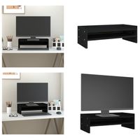 vidaXL Monitorständer Schwarz 50x24x16 cm Massivholz Kiefer - Monitorständer - Bildschirmständer - Tastaturständer - Monitorerhöhung