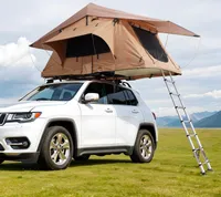 VEVOR Dachzelt Hartschale Autozelt Camping für 2–3 Personen, zusammenklappbares Hartschalen-Dachzelt mit einstellbarer Teleskopleiter Matratze, wasserdicht UV-Schutz für Jeep SUV Van Pickup