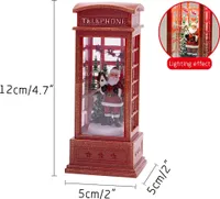 Telefonzelle Leuchtendes Windlicht,Weihnachten Schneelaterne