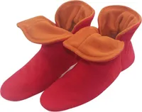 Raikou Hausschuhe für Damen, Herren aus Micro Fleece mit ABS und Rutschfester Sohle, Super Flauschige Hüttenschuche 40/43 Rot/Orange