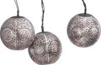 Dehner Solar-Lichterkette Lucena, warmweiß, 8 LED-Lämpchen, Ø 8 cm, Länge 210 cm, Kunststoff, silber