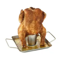 Geflügelhalter / Hähnchenhalter barbecook Edelstahl mit Auffangwanne