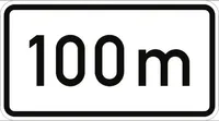 Verkehrsschild VZ1004-30, Entfernungsangabe in m, Alu, RA2, 600x330 mm
