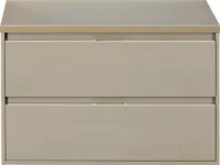 Waschtischunterschrank Sanox Porto Frontfarbe kieselgrau 90 cm mit Waschtischplatte