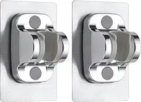2er-Pack Duschkopfhalterung Ohne Bohren Stark Kleber Handbrause Halter Duschkopf Halterung, Silber