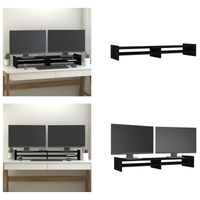 vidaXL Monitorständer Schwarz 100x27x15 cm Massivholz Kiefer - Monitorständer - Bildschirmständer - Monitorerhöhung - Laptopständer