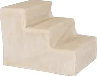 lionto Haustiertreppe Katzentreppe Hundetreppe mit Plüschbezug Farbe Beige, 36x34x46 cm (1er Pack)