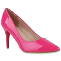 VAN HILL Damen Spitze Pumps Stiletto Klassische Absatz-Schuhe 840032, Farbe: Fuchsia, Größe: 38