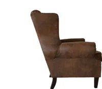 Chesterfield Sessel & Hocker im Vintage Wildleder Look