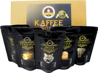 Kaffee Globetrotter - Echte Raritäten - Box (Ganze Bohne) - 5 Mal 100g Raritäten Spitzenkaffee