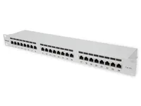 Intellinet 24-Port Cat6a Patchpanel - geschirmt - FTP - 1 HE - Klemmleisten mit 90 Grad abgewinkelten Kabeleinführungen - grau - IEEE 802.3 - IEEE 802.3ab - IEEE 802.3u - Gigabit Ethernet - Cat6a - F/UTP (FTP) - 22/24 - Grau