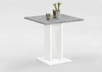 FMD furniture Esstisch Säulentisch 70 x 70 x 75 cm weiß / Beton LA Küchentisch für schmale Küchen