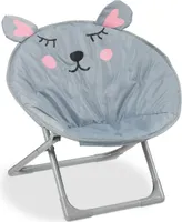Relaxdays Moonchair children, skladacia stolička Moon chair indoor & outdoor, detská skladacia stolička, myš, VxŠxH: 51,5 x 51 x 48 cm, sivá