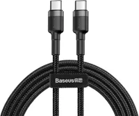 Baseus Cafule Kabel Strapazierfähiges Nylonkabel USB-C PD / USB-C PD PD2.0 60W 20V 3A QC3.0 1M Schwarz-Grau (CATKLF-GG1)