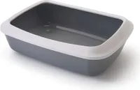 NOBBY Katzentoilette mit Rand "Iriz", grau, 42 x 30,5 x 10 cm