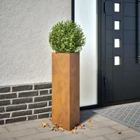 vidaXL Kvetináč trojuholníkový 30x26x75 cm Oceľ odolná voči poveternostným vplyvom