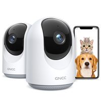GNCC P1 WLAN Überwachungskamera Innen - 360 ° Schwenkbare Babyphone mit Kamera - WLAN IP Kamera Indoor 1080P mit Nachtsicht - 2er-Pack