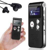 8GB Digitales Diktiergerät Audio Aufnahmegerät mit Spracherkennung Voice Recorder, schwarz