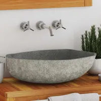 vidaXL Umyvadlo River Stone oválné (45-53)x(34-41) cm