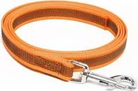 Mystique® Gummierte Leine 12mm ohne Handschlaufe Standard Karabiner neon orange 3m