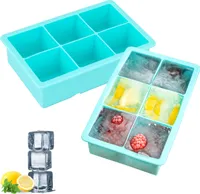 bremermann XXL 6er Silikon-Eiswürfelform, 2er-Set // 2 Stück für je 6 XXL Eiswürfel ca. 4 x 4,5 cm // Eisbereiter