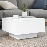 vidaXL Stolik kawowy z oświetleniem LED biały 55x55x31 cm