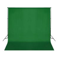 vidaXL Fotohintergrund Baumwolle Grün 300 x 300 cm Chroma-Key