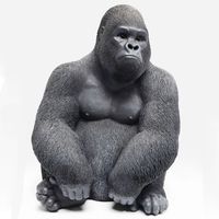 Kare Deko Affe Figur Monkey Gorilla Medium, 39x30x28 cm, schwarz