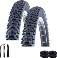 2 x Kenda K-1027 MTB Fahrradmantel Fahrradreifen Schwarz 54-559 (26 x 2,10) + 2 passende Schläuche AV inkl. Reifenheber