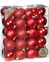 Inge's Weihnachtskugeln 44 Stück 4-5 cm Rot, Kunststoff, bruchfest