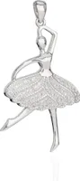 Kettenanhänger Ballerina 925 Silber 39x26mm Tänzerin Silberanhänger mit Zirkonia