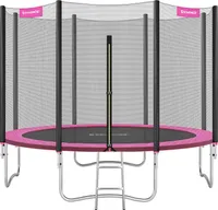 SONGMICS Trampolína kulatá zahradní trampolína s bezpečnostní sítí a žebříkem, bezpečnostní kryt, nosnost do 150 kg, pro venkovní použití, zahrada