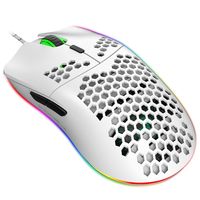 HXSJ J900 USB Wired Gaming Mouse RGB Gaming Mouse mit sechs einstellbaren DPI Ergonomisches Design fuer Desktop Laptop Weiss